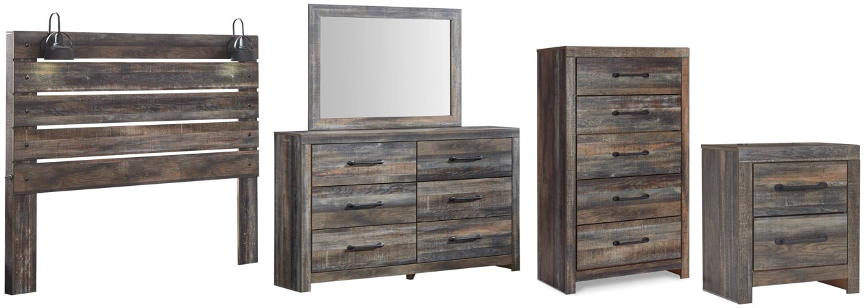 Drystan 5 Piece Queen Panel Bedroom - Multi Drystan 5 Piece Queen Panel Bedroom - Multi