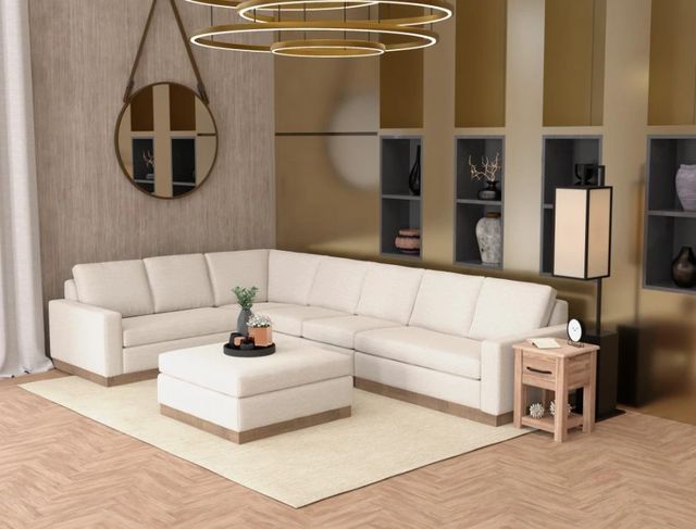 International Furniture Direct Georgia Ivory Ottoman-1