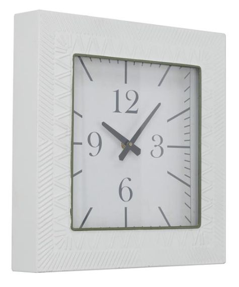 Deco Marche White Square Wall Clock-1