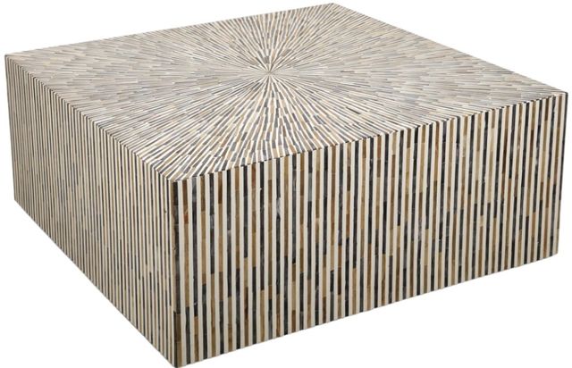 Home Trends & Design Taara Gray Septarian/White Coffee Table-0