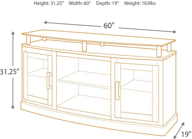 Signature Design by Ashley® Chanceen Dark Brown 60" TV Stand with Electric Fireplace-2