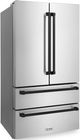 ZLINE Autograph Edition 36" 22.5 Cu. Ft. Fingerprint Resistant Stainless Steel Counter Depth French Door Refrigerator with Ice Maker and Matte Black Traditional Handles-2
