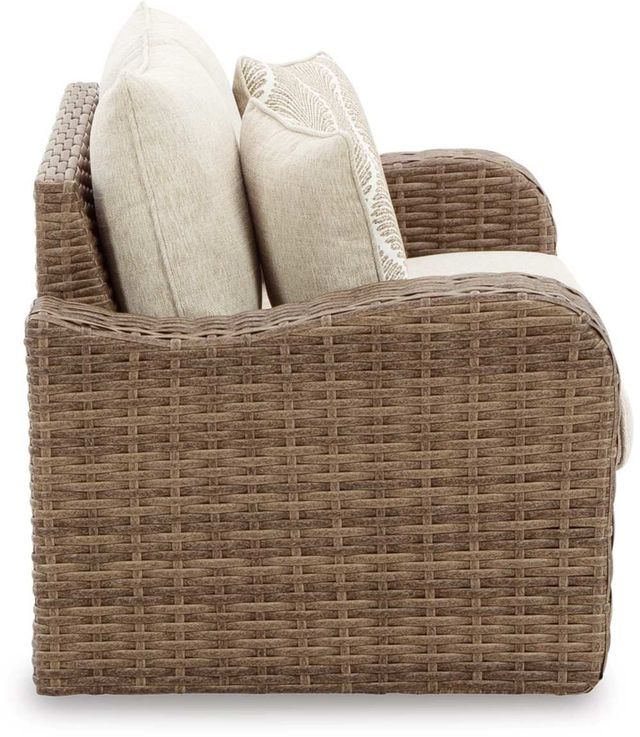 Signature Design by Ashley® Sandy Bloom Beige Outdoor Loveseat-3