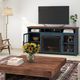 Legends Home Nantucket Blue Denim/Whiskey Fireplace Console-1