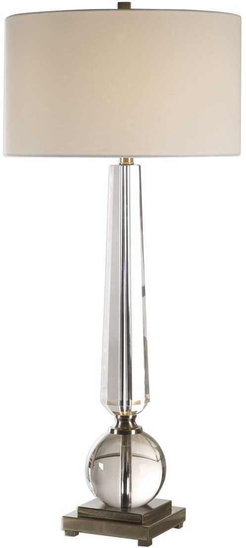 Uttermost Molinara Table cheapest Lamp in Brushed Nickel with Linen Shade