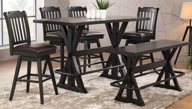 Urban Styles Furniture Memphis 6-Piece Espresso Bar Height Dining Set-0