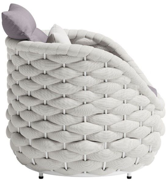 Zuo® Modern Coral Reef Gray/White Outdoor Aluminum/Olefin Accent Chair-3