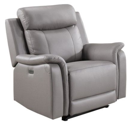 Mazin Furniture Cyrus Light Gray Power Glider Reclining Chair-0