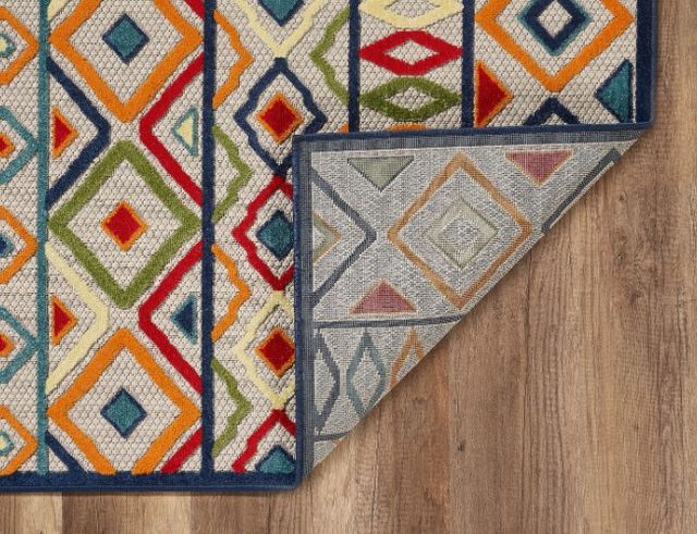 KAS Rugs Calla Ivory/Multi Aztec 5'x7' Area Rug-3