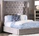 Furniture of America® Rosabelle Gray Eastern King Upholstered Panel Bed-0