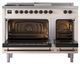 Ilve® Nostalgie II Noblesse 48'' Antique White Pro Style Dual Fuel Range with Burnished Trim-1