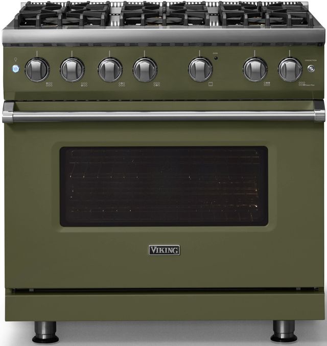 Viking® 5 Series 36" Martini Pro Style Gas (NG) Range with Polished Chrome Trim-3