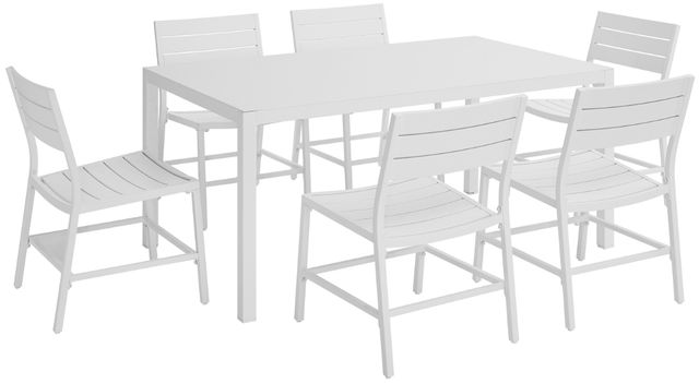 Linon Alora 7-Piece White Aluminum Outdoor Dining Set-0
