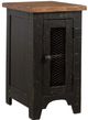 Signature Design by Ashley® Valebeck Light Brown Chairside End Table with Rustic Black Base-0