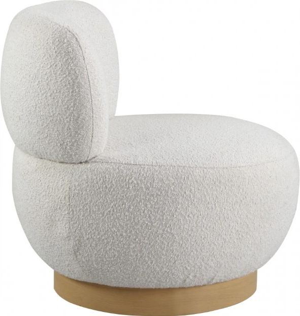 Meridian Furniture Calais Cream/Natural Boucle Fabric Accent Chair-1