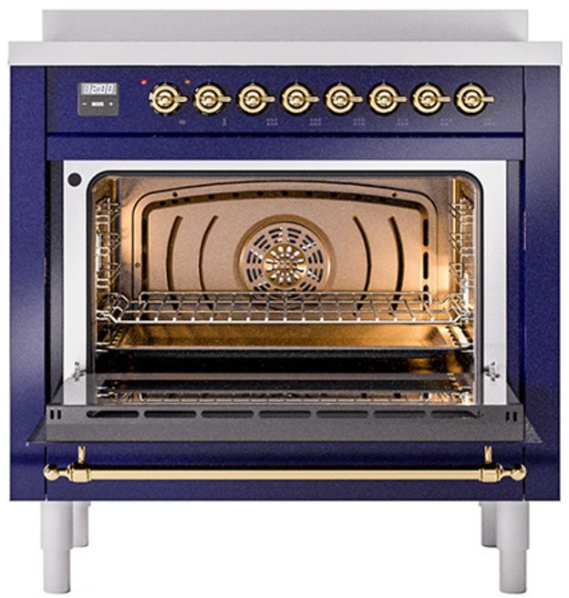 Ilve® Nostalgie II Series 36" Midnight Blue Pro Style Induction Range-2