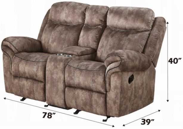 ACME Furniture Zubaida Two Tone Chocolate Manual Reclining Loveseat-2