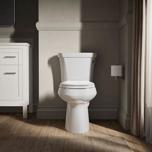 KOHLER® Highline® White 2-Piece 30" Elongated Right-Hand Trip Toilet, 1.28 Gpf with with Tank Cover Lock-3
