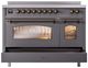 Ilve® Nostalgie II Series 48" Matte Graphite Pro Style Induction Range-4