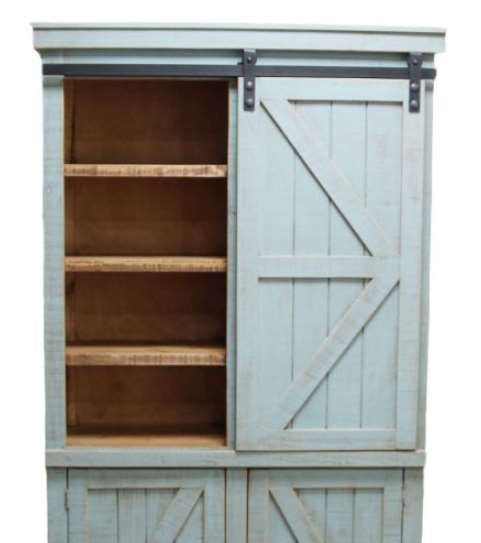 Million Dollar Rustic Urban Tiffany Blue/Light Brown Bookcase-1