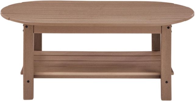 Signature Design by Ashley® Cliffs Beach Driftwood Plastic Outdoor Cocktail Table-2