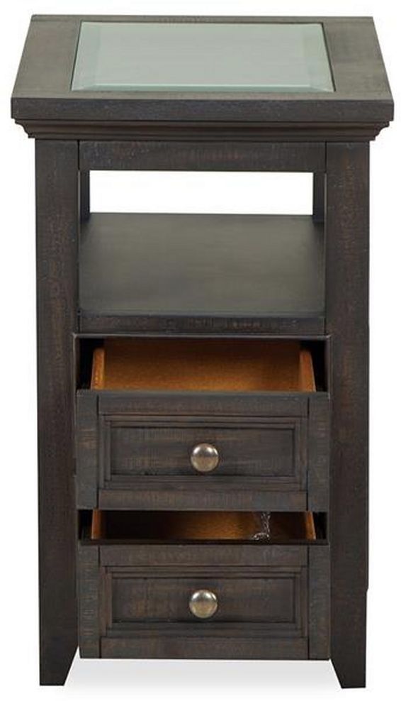 Magnussen Home® Westley Falls Graphite Chairside End Table with Glass Insert-2
