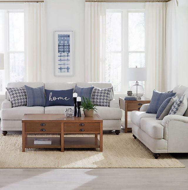 Coaster® Gwen 2-Piece Light Gray Living Room Set-1