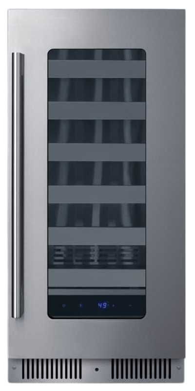 Summit® 15" 1.8 Cu. Ft. Stainless Steel Built-In Wine Cooler-0