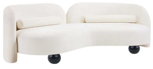 Meridian Furniture Daphne Cream Chenille Fabric Sofa-0