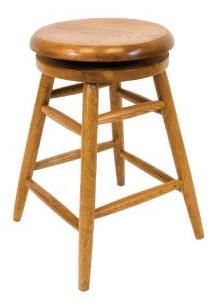 Allwood Furniture Group #42 24" Solid Oak Backless Swivel Stool-0