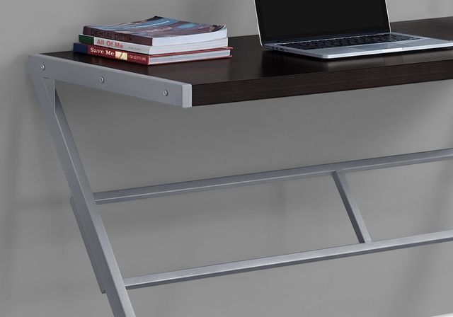 Monarch Specialties Inc. 48"L Espresso and Silver Metal Computer Desk-1