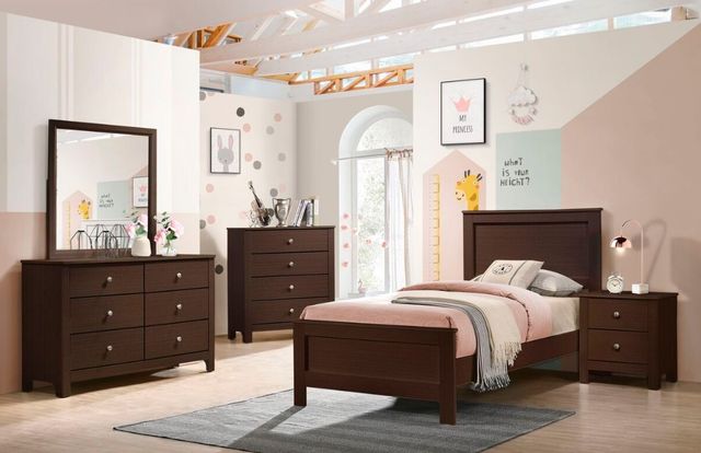 Elements International Sami Espresso Youth Dresser with Mirror-3