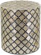 A & B Home Black/Cream Round Accent Stool -0