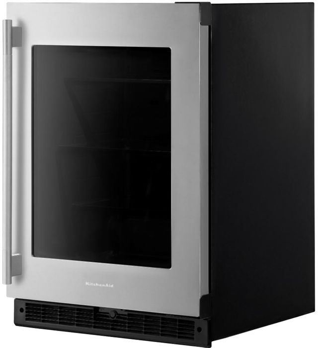 Kitchenaid® 24" 5.2 Cu Ft. Stainless Steel Under the Counter Refrigerator With Glass Door-3