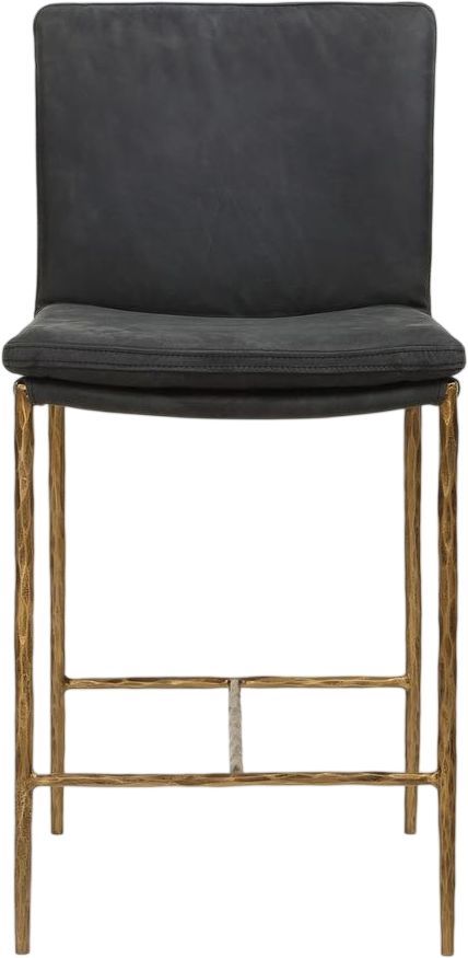 Uttermost® Ascend Aged Gold/Charcoal Gray Counter Stool-3