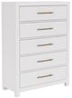 Riverside Furniture Rosalie White Caps 5-Drawer Chest-0