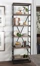 Classic Home Evan Black/Olive Brown Single Bookshelf-1