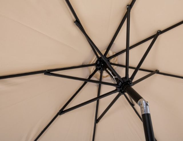 Meridian Furniture Fiji Beige/Matte Black Aluminum Outdoor Patio Umbrella-4