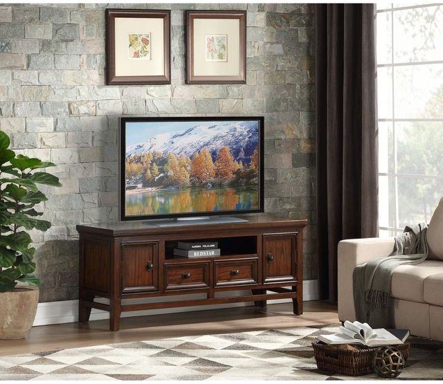 Mazin Furniture Frazier Park Brown Cherry 59" TV Stand-2