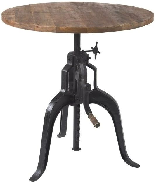 YHD Brown Pub Table with Black Base-0