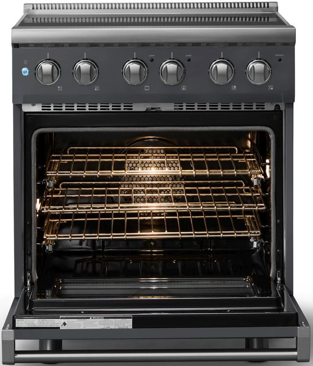 Viking® 5 Series 30" Cast Black Pro Style Electric Range with Polished Chrome Trim-1