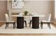 Elements International Sylvie White Faux Marble Top Dining Table with Dark Brown Base-1
