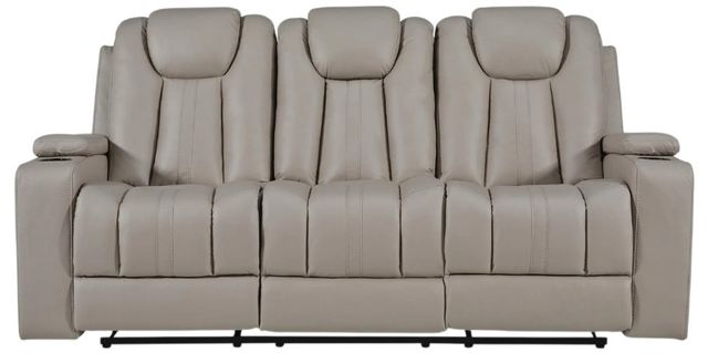 Signature Design by Ashley® Elevate Edges Coin Manual Reclining Sofa with Drop Down Table-3