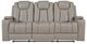 Signature Design by Ashley® Elevate Edges Coin Manual Reclining Sofa with Drop Down Table-3