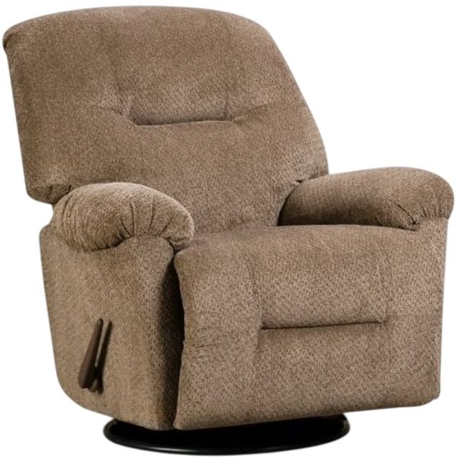 American Wholesale Furniture Hudson Chocolate Manual Swivel Rocker Recliner-0