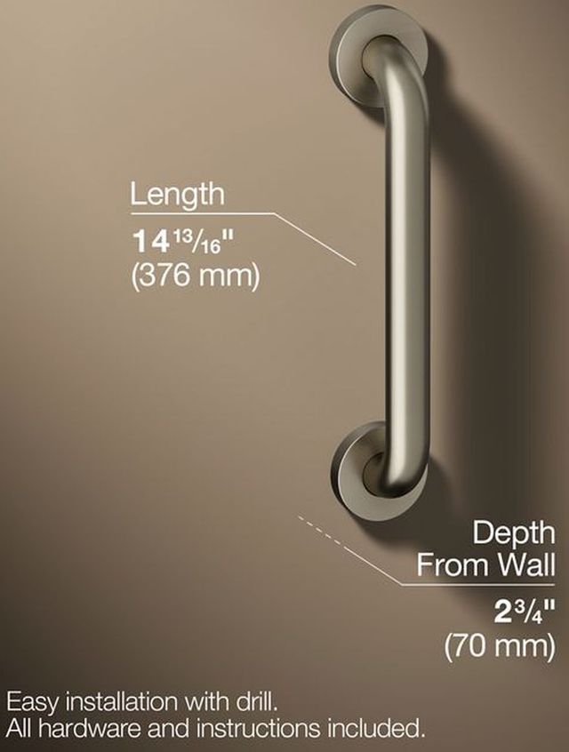 KOHLER® Contemporary Vibrant Brushed Nickel 12" Grab Bar-1