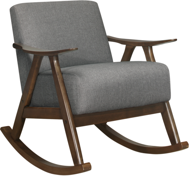 Homelegance® Waithe Dark Walnut/Gray Rocking Chair-0