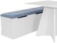 Linon Nancy 3-Piece Blue/White Square Table Nook Set-5