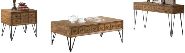 Elements International Boone 3-Piece Light Walnut Occasional Table Set-0