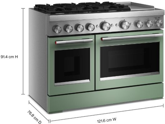 KitchenAid® 48" Cardamom Freestanding Pro Style Duel Fuel Range with Griddle-1